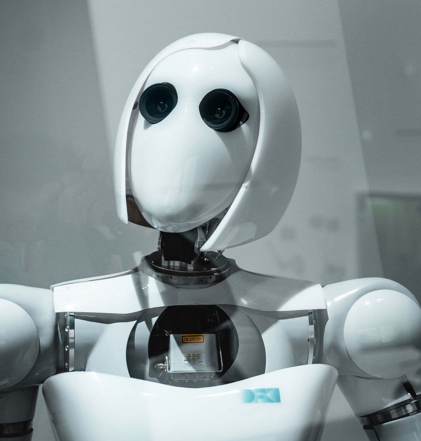 Image showing a white cute robot with huge eyes