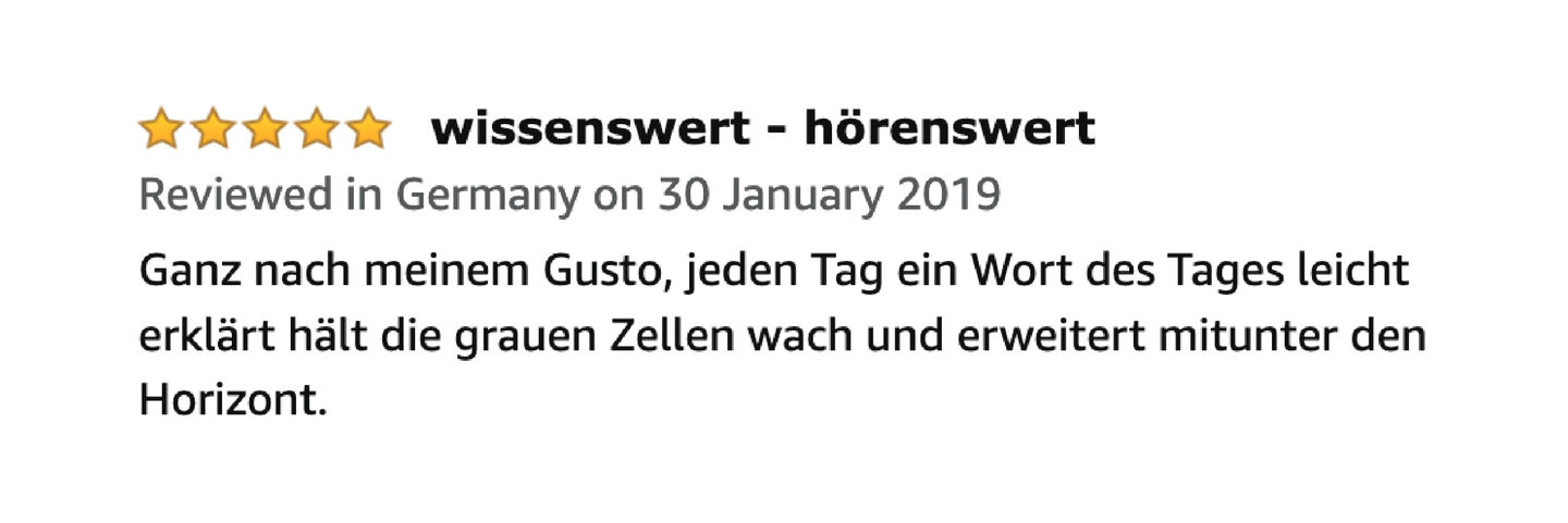 Amazon Review of Duden, Wort des Tages Skill